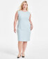 ფოტო #4 პროდუქტის Plus Size Cap-Sleeve Sheath Dress