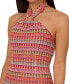 ფოტო #3 პროდუქტის Women's Crochet Stripe Halter Sleeveless Sheath Dress