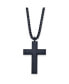 ფოტო #1 პროდუქტის Brushed Grey IP-plated Cross Pendant Box Chain Necklace