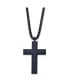 Brushed Grey IP-plated Cross Pendant Box Chain Necklace