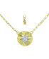 Cubic Zirconia Starburst Disc Pendant Necklace, 16" + 2" extender, Created for Macy's
