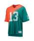 Фото #2 товара Men's Dan Marino Orange, Aqua Miami Dolphins Retired Player Name and Number Diagonal Tie-Dye V-Neck T-shirt