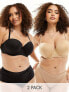 Фото #1 товара Ivory Rose Curve 2 pack strapless bra in beige and black