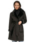 Фото #1 товара Women's Belted Notched-Collar Faux-Shearling Coat, Created for Macy's