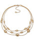 Фото #1 товара Anne Klein gold-Tone Pebble Layered Collar Necklace, 16" + 3" extender