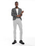 Фото #6 товара Twisted Tailor munro houndstooth suit jacket in black and white