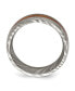 Damascus Steel Polished with Sapele Wood Inlay 8mm Band Ring