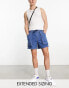 Фото #1 товара ASOS DESIGN pull on mid length denim shorts with cargo pockets in mid wash blue