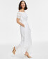 Фото #3 товара Women's Off-The-Shoulder Eyelet Maxi Dress, Created for Macy's