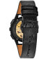 ფოტო #3 პროდუქტის Men's Chronograph Curv Black Leather Strap Watch 44mm
