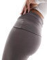 Фото #5 товара Stradivarius flare legging with fold over waist in grey