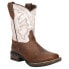 Фото #2 товара Roper Monterey Square Toe Cowboy Toddler Girls Brown, White Casual Boots 09-018