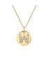 Фото #1 товара Suzy Levian New York suzy Levian Sterling Silver Cubic Zirconia Letter "W" Initial Disc Pendant Necklace