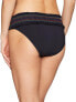 Bleu Rod Beattie 175015 Women's Smocked Band Hipster Bikini Bottom Black Size 6