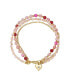 ფოტო #1 პროდუქტის Multi Stone 14K Gold Flash Plated Heart Bracelet