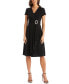 ფოტო #1 პროდუქტის R&M Richards Short-Sleeve Faux-Wrap Dress