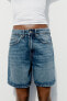 Trf mid-rise denim bermuda shorts