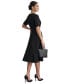 Фото #2 товара Women's Round-Neck Scuba Crepe Fit & Flare Dress