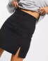 Фото #3 товара New Look split front mini skirt in black