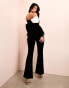 Фото #2 товара ASOS LUXE velvet tailored trousers with pearl trim in black