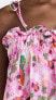 Ganni Women's Light Cotton Tieband Strap Top, Sugar Plum, Pink, Floral, 2 / 34