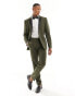 Фото #2 товара ASOS DESIGN slim tuxedo suit trousers in green