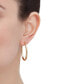 Фото #2 товара Etched Tube Oval Hoop Earrings in 14k Gold, 1-3/8"