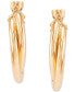 Double Twist Hoop Earrings in 10k Gold (10mm)