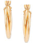 ფოტო #3 პროდუქტის Double Twist Hoop Earrings in 10k Gold (10mm)