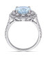 Aquamarine (2 3/4 ct. t.w.) and Diamond (3/4 ct. t.w.) Halo Ring in 14k White Gold