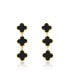 Onyx Clover Dangle Earrings