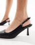 Фото #2 товара River Island weave slingback heel in black