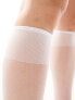 ASOS DESIGN sheer knee high socks in white