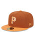 ფოტო #1 პროდუქტის Men's Brown/Orange Pittsburgh Pirates Spring Color Basic Two-Tone 59Fifty Fitted Hat