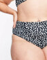 Фото #2 товара Peek & Beau Curve – Exklusiv – Mix and Match – Bikinihose in Schwarz mit hohem Bund und Tupfenmuster