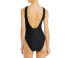 Ganni Womens Core Solid High Neck One-Piece Swimsuit Black Size 8 Us