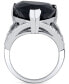 ფოტო #3 პროდუქტის Onyx (6 1/6 ct. t.w.) & Diamond Accent Square Ring in Sterling Silver