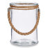 Candleholder Transparent Glass Seagrass 14,5 x 21 x 14,5 cm (6 Units)
