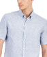 Men's Slim-Fit Stripe Button-Down Linen Shirt