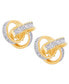 ფოტო #1 პროდუქტის Diamond Accent Love Knot Stud Earrings in Silver or 14k Gold Plate