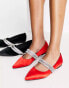 Фото #4 товара ASOS DESIGN – Love Affair – Spitze, verzierte Ballerinas aus Satin in Rot