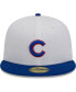 ფოტო #3 პროდუქტის Men's White, Royal Chicago Cubs Optic 59FIFTY Fitted Hat