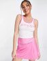 Daisy Street Active crop vest in white and pink