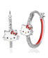 ფოტო #1 პროდუქტის Womens Cubic Zirconia and Enamel Hoop Earrings