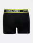 Jack & Jones 3 pack trunks with floral print in black