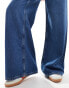 Фото #3 товара Abercrombie & Fitch high rise wide leg jean in mid blue