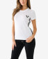 ფოტო #3 პროდუქტის Women's Short Sleeve Side Tape Slim Crew T-shirt