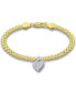 ფოტო #1 პროდუქტის Cubic Zirconia Heart Charm Bismark Chain Bracelet, Created for Macy's