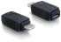 Delock Adapter USB micro-A+B female to USB micro A-male - USB micro A - USB micro-A+B - Black