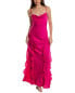 Фото #1 товара Nicholas Kamila Ruffle Cowl Silk-Blend Gown Women's